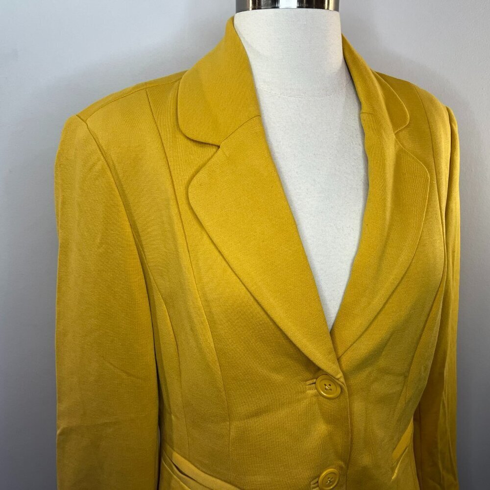 Cleo Petites Women's Yellow Gold Blazer - Size 10 - Picture 3 of 5